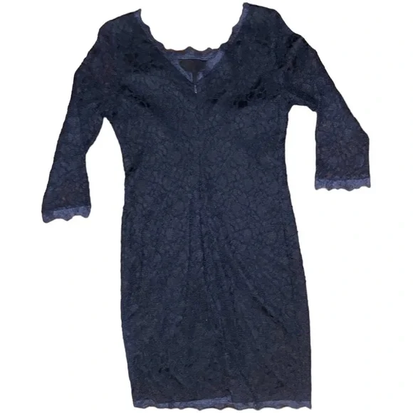 Joseph Ribkoff Navy Lace Overlay Dress